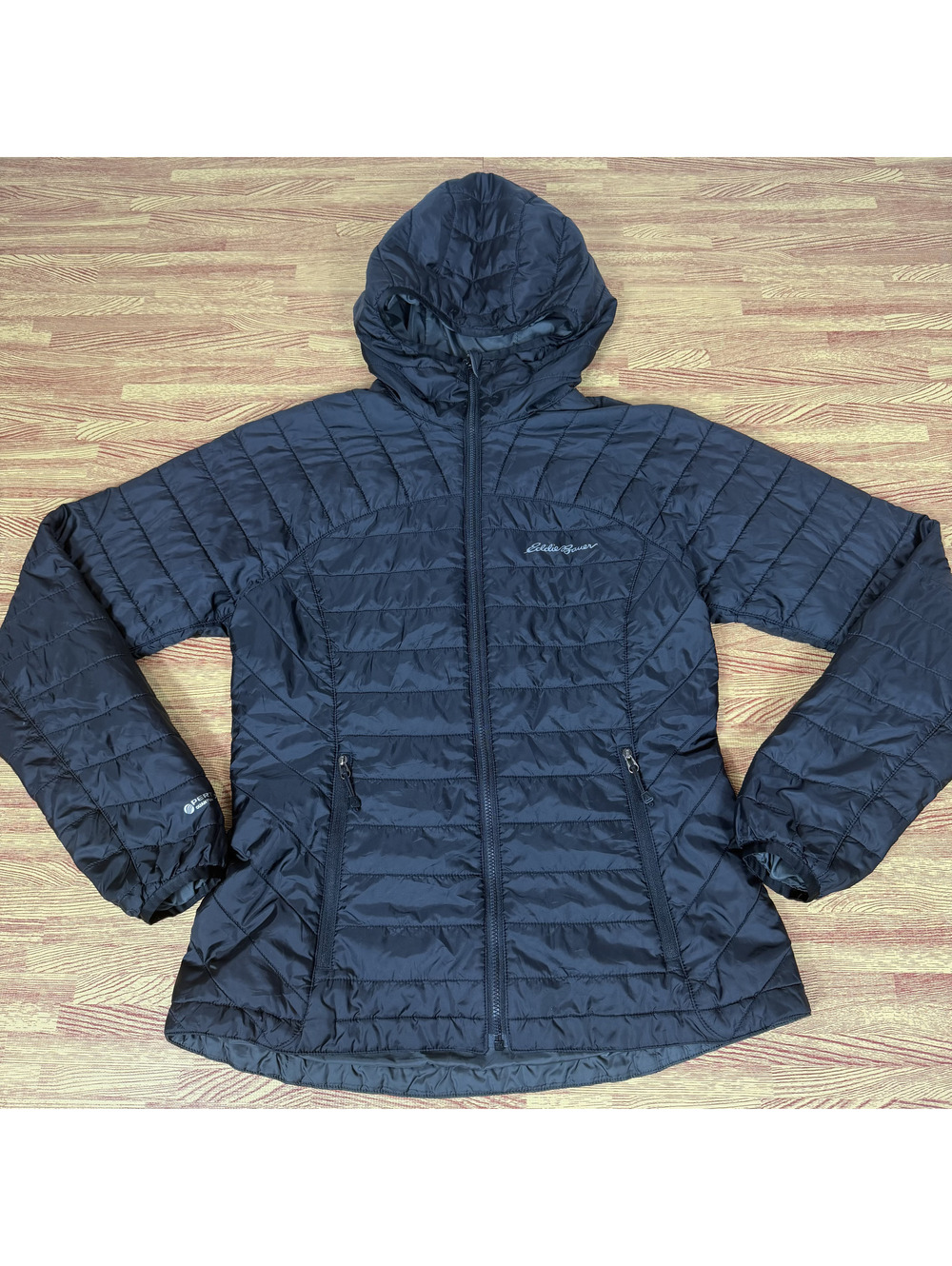 Eddie Bauer First Ascent Womens XS Black Hooded Quilted Puffer Jacket